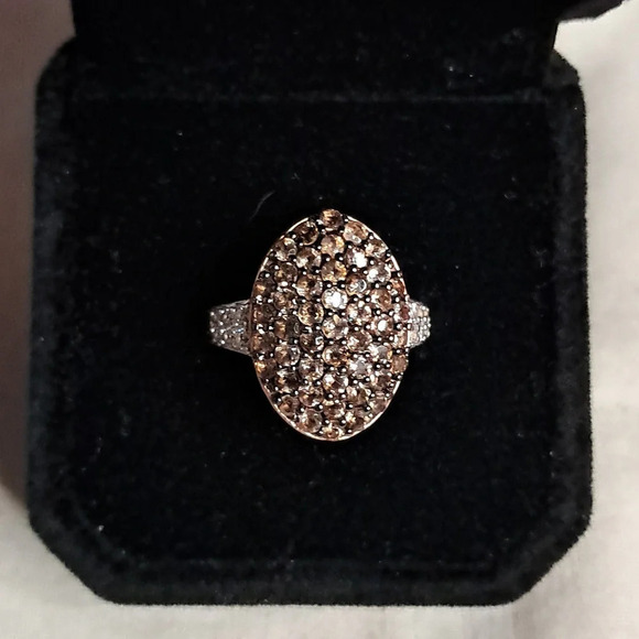 Andalusite and Natural White Zircon Cluster Ring - Picture 2 of 5